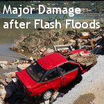 Major damage after flash floods
