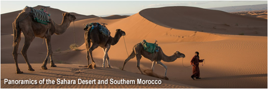 Panoramics of the Sahara Desert and Souhtern Morocco