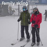 Family skiing